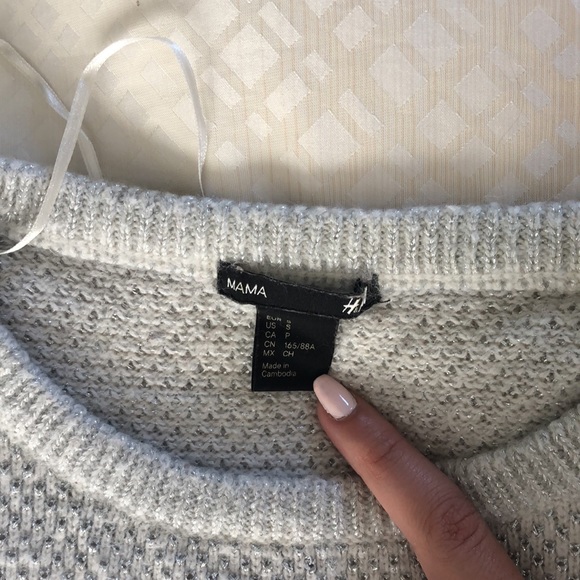 Silver and white Maternity Sweater - Picture 6 of 8